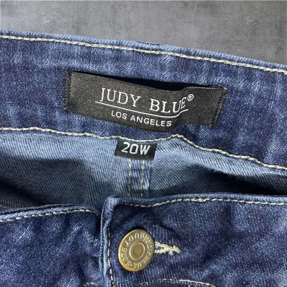 Judy Blue Jeans 20W JB88273 High Rise Straight Leg Rinse Wash Mom Denim